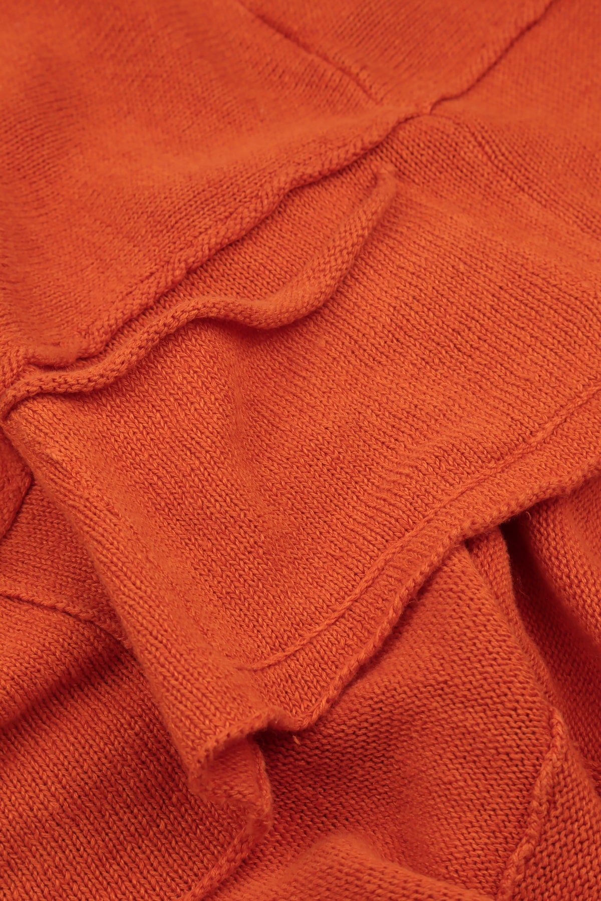 A-Line Two Pockets Flame Orange Linen Jumper 5