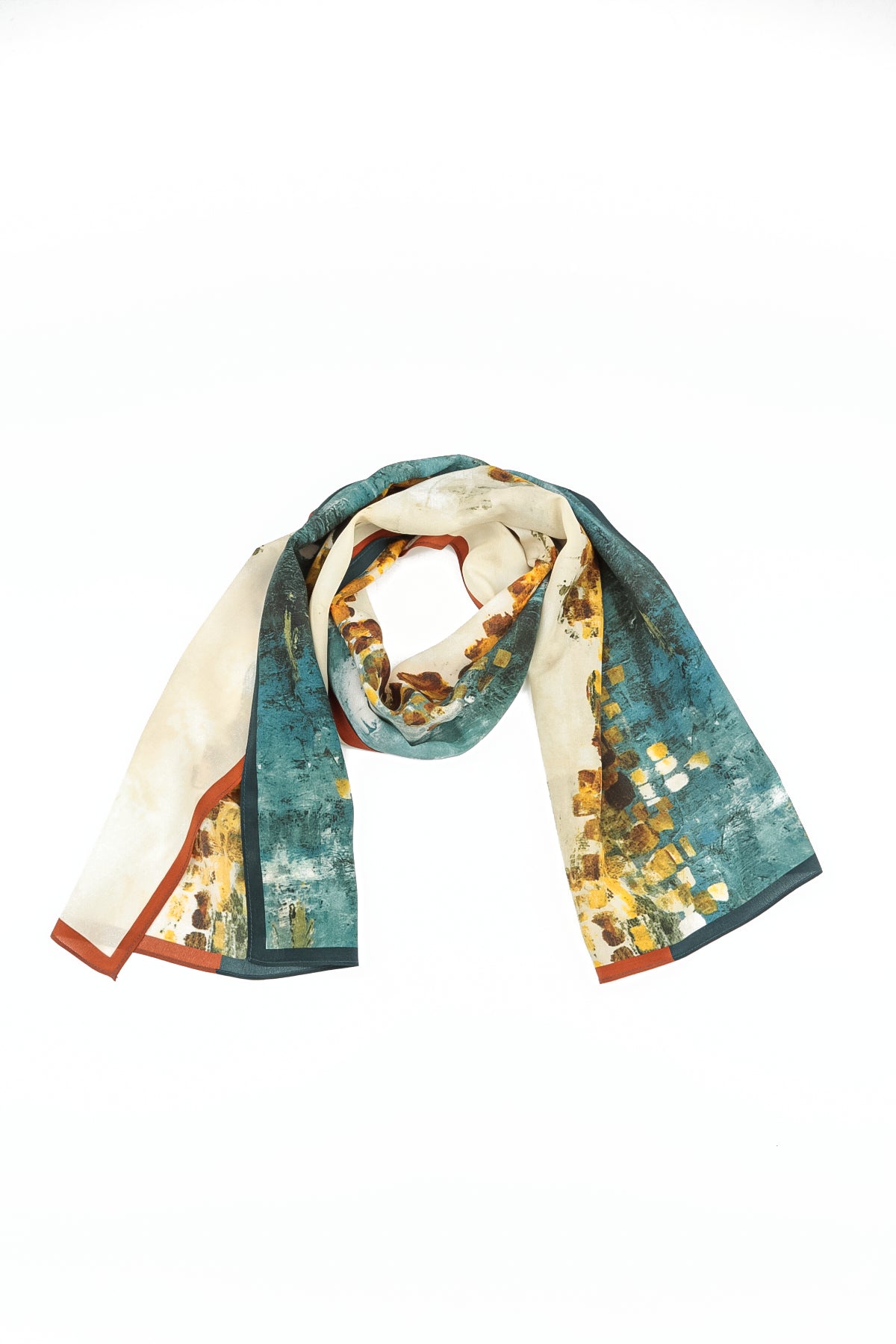Abstract Mosaic Silk Scarf 4