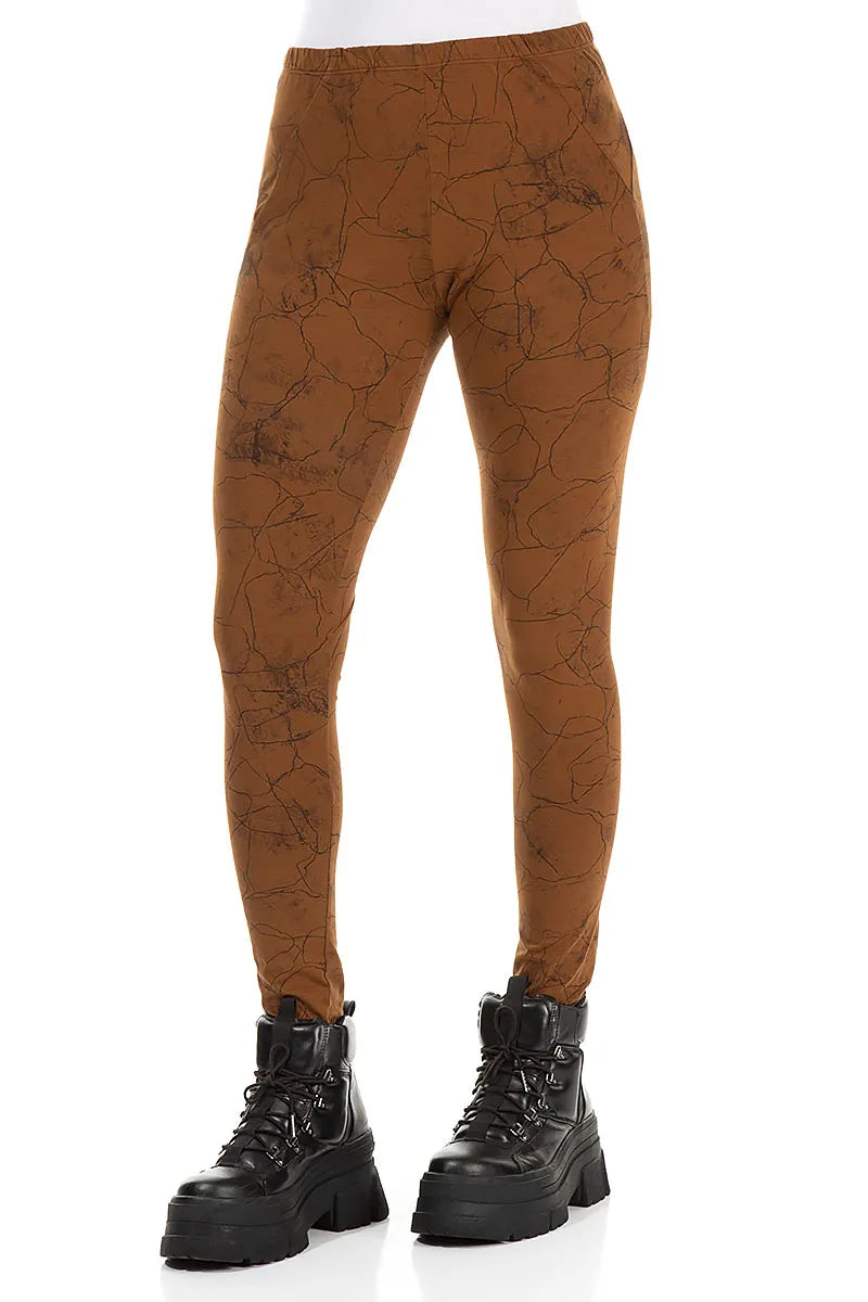Aged Copper Marble Cotton Leggings 3