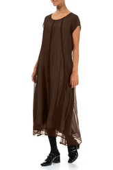 Aged Copper Silk Chiffon Dress 3