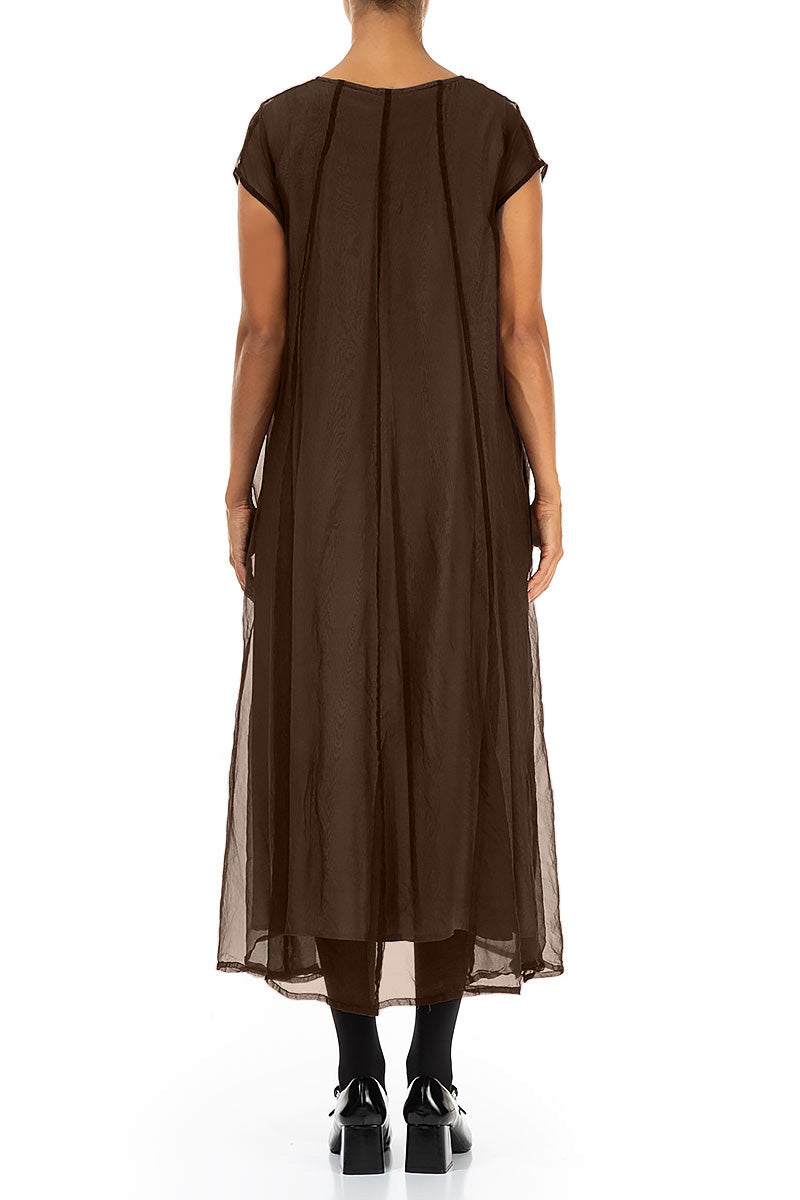 Aged Copper Silk Chiffon Dress 2