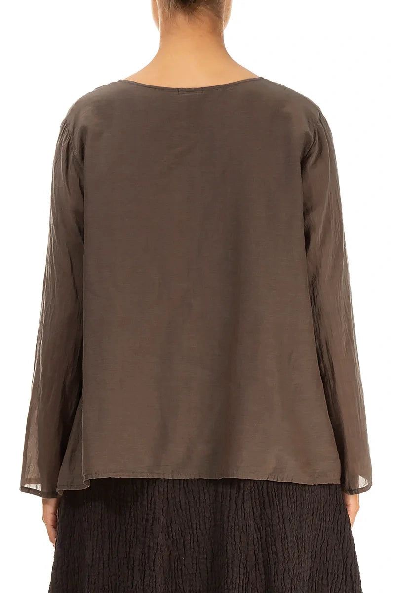 Aged Copper Silk Cotton Blouse 2