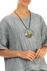 Amber Sea Metal Pendant Necklace 2