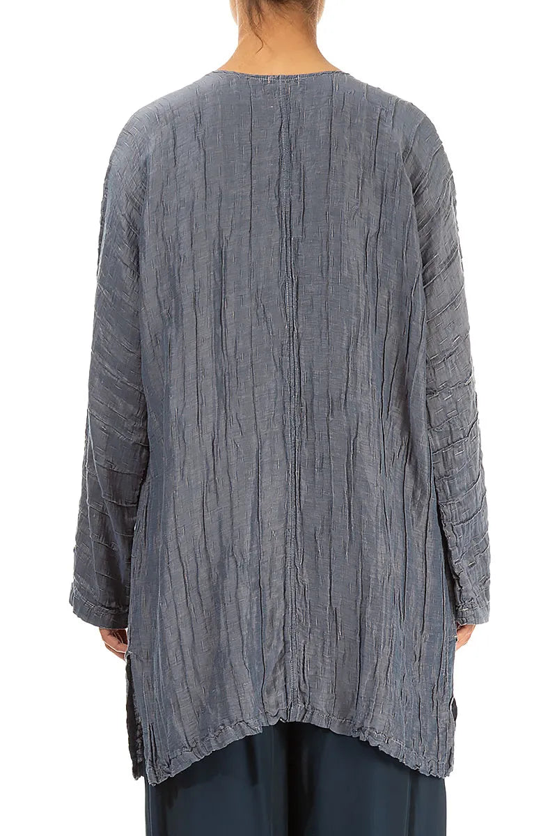 Anthracite Crinkled Silk Linen Tunic 2
