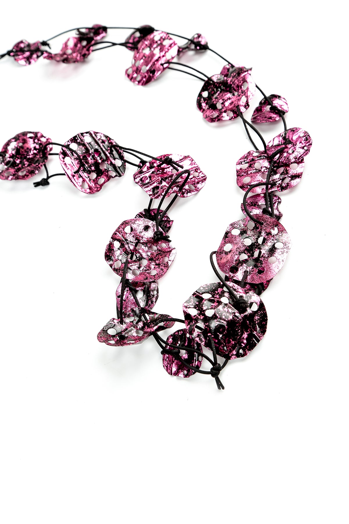 Mauve Taupe Lotus Root Fine Necklace 4