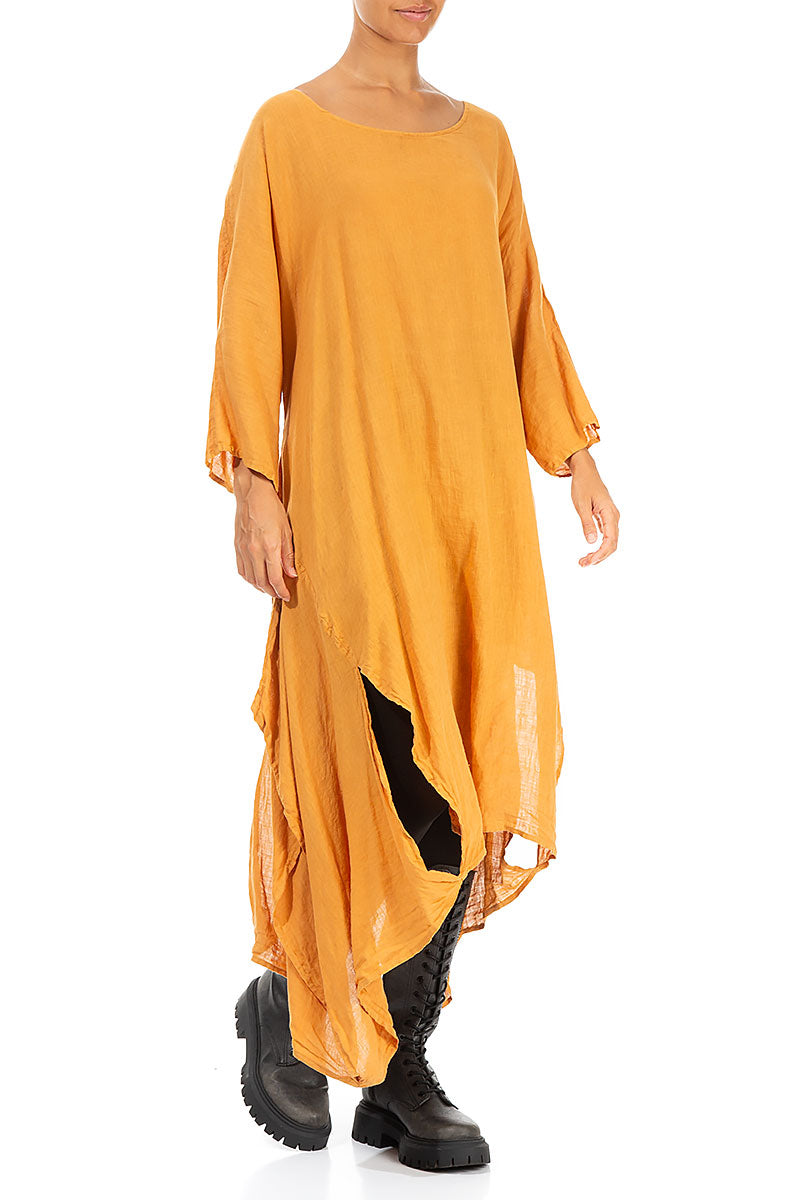 Asymmetric Amber Linen Dress 4