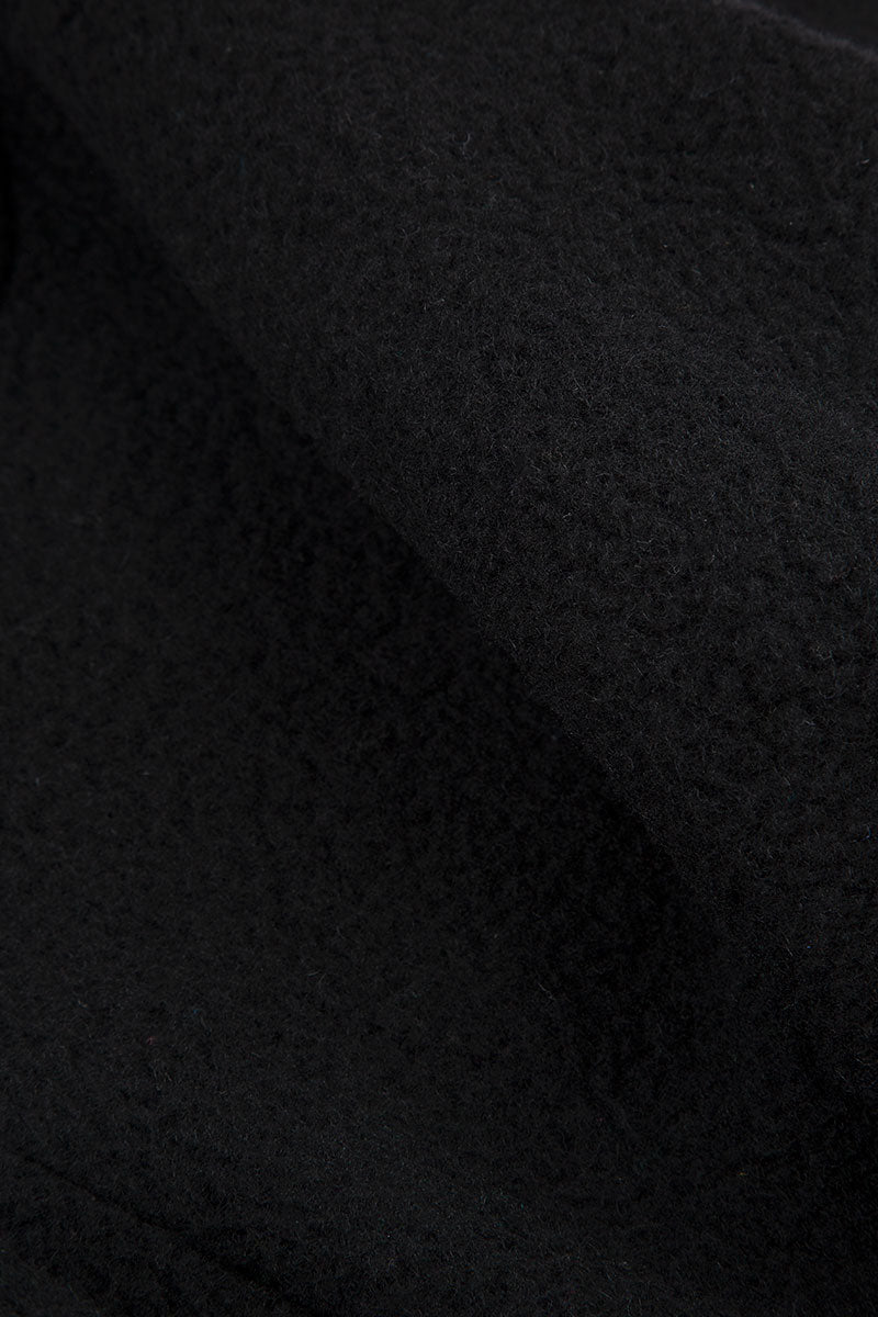 Asymmetric Black Plush Wool Cotton Gilet 7