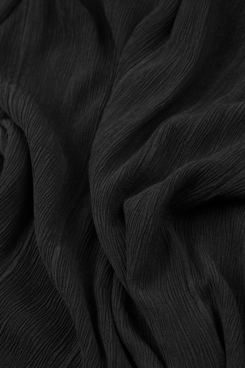 Asymmetric Black Silk Viscose Dress 5