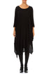Asymmetric Black Silk Viscose Dress 1