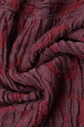 Asymmetric Merlot Circle Silk Linen Blouse 5