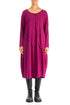 Asymmetric Seams Magenta Cotton Dress 1