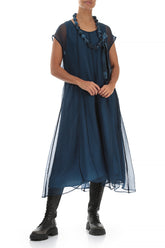 Azure Alabaster Silk Cotton Bead Necklace 2