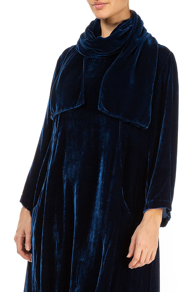 Azure Double Silk Velvet Scarf 3