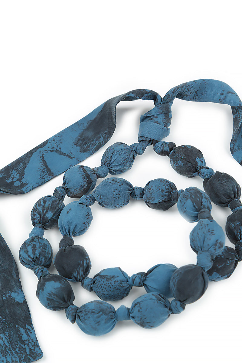 Azure Alabaster Silk Cotton Bead Necklace 6