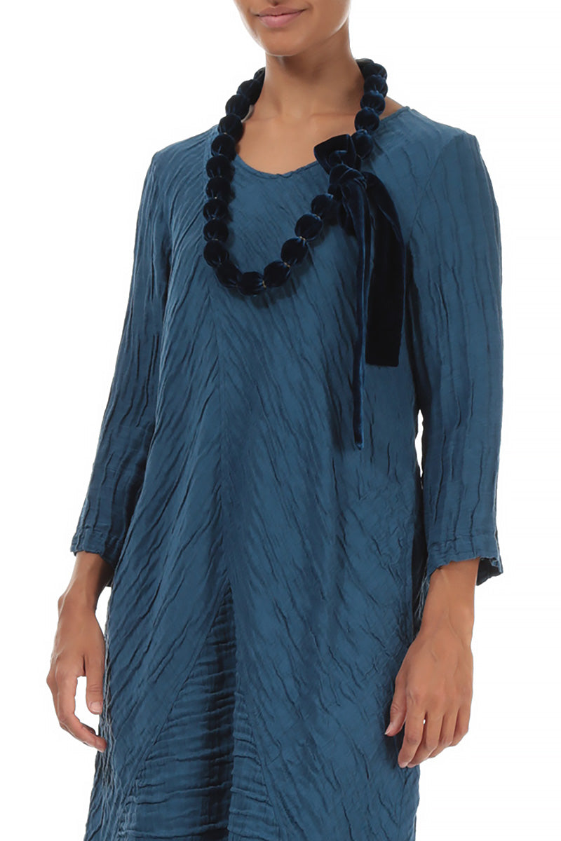 Azure Silk Velvet Bead Necklace 3