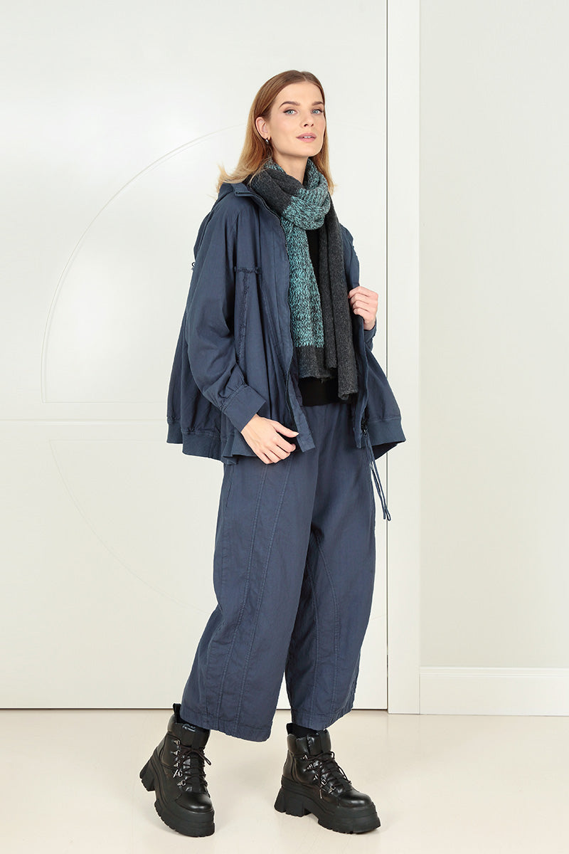 Back Pockets Slate Blue Cotton Trousers 6