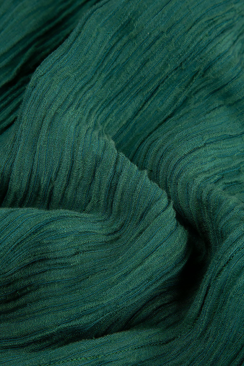 Baggy Crinkled Green Silk Trousers 5