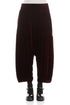 Baggy Loose Burgundy Silk Velvet Trousers 1
