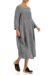 Balloon Grey Mélange Linen Dress 3