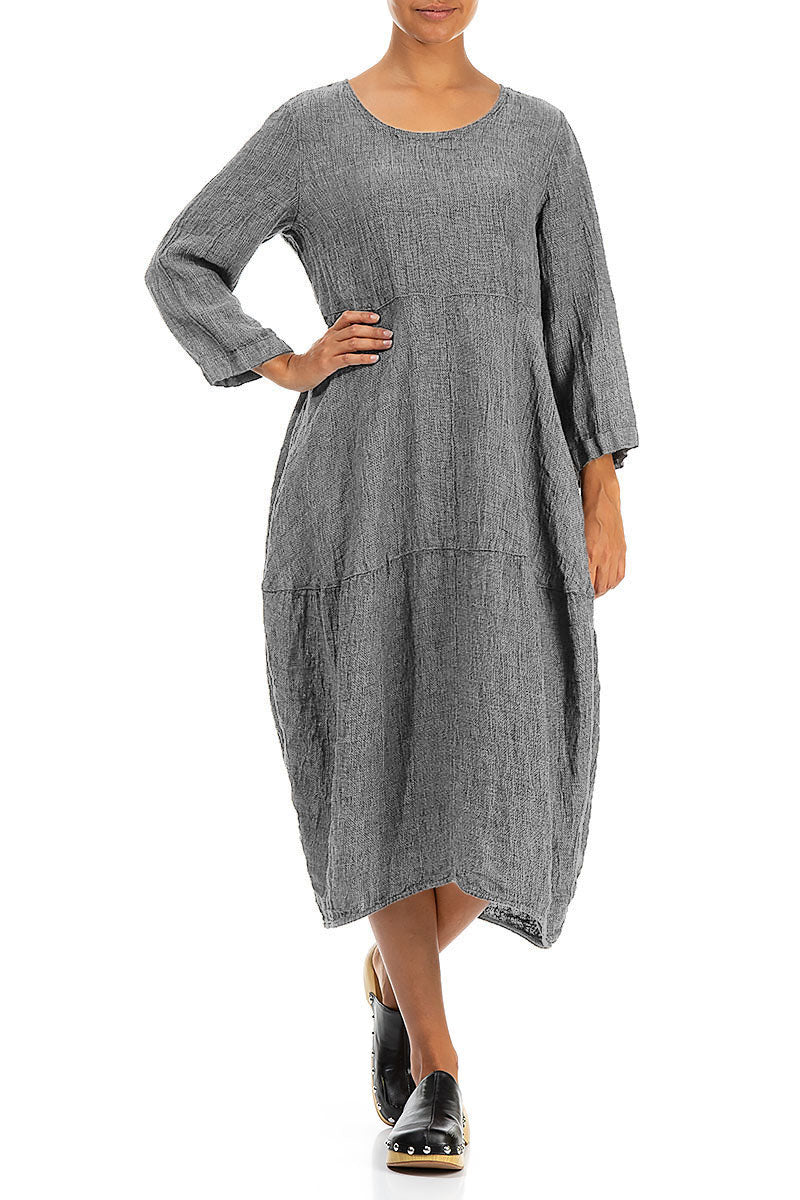 Balloon Grey Mélange Linen Dress 4