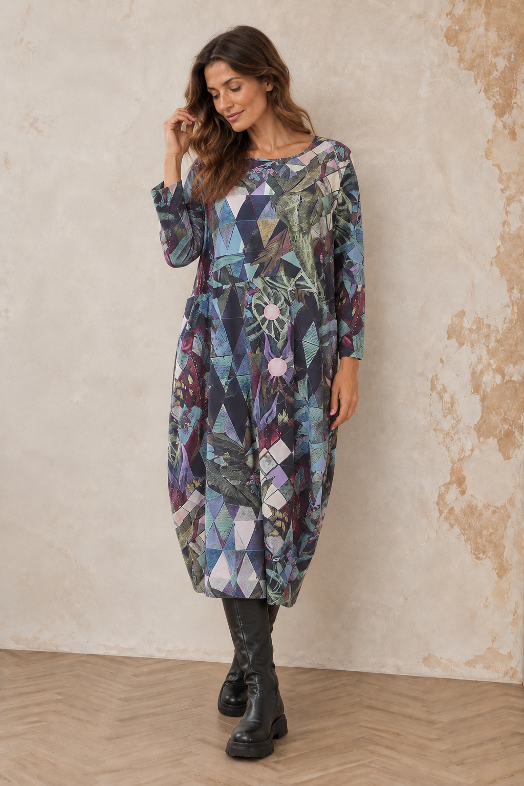 Balloon Art Mosaic Cotton Dress