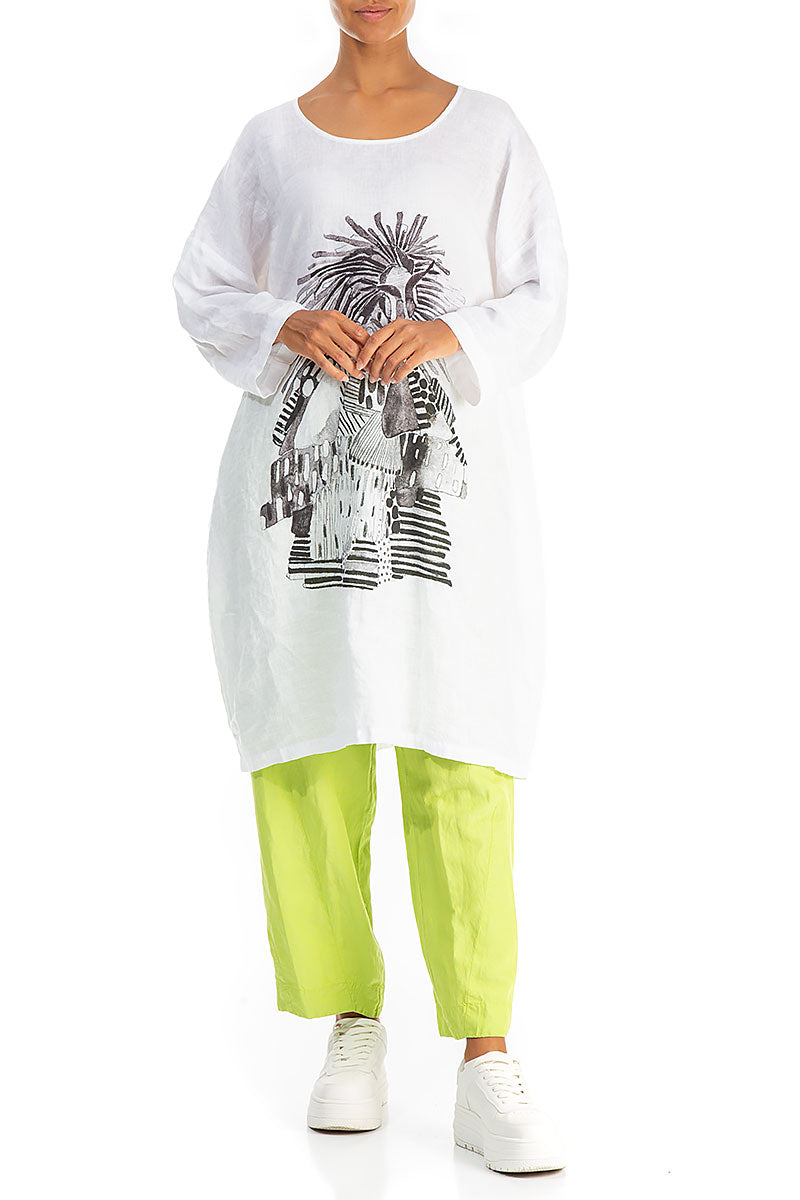 Balloon Artique White Linen Tunic Dress 5