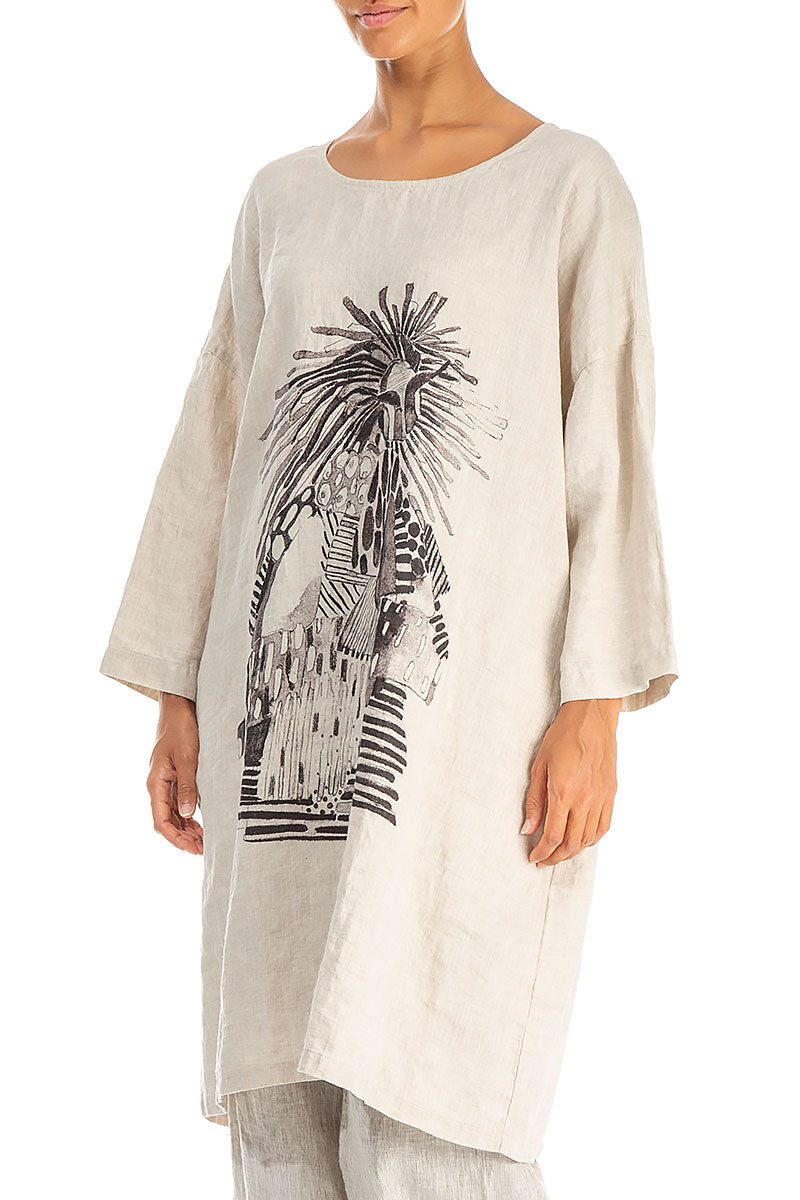 Balloon Artique Natural Linen Tunic Dress 3