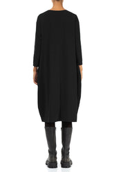 Balloon Black Cotton Dress 2