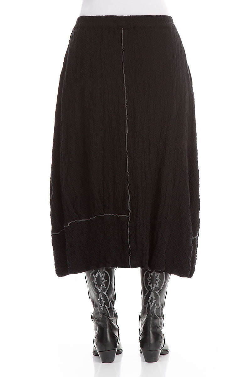 Balloon Black Wool Skirt 2