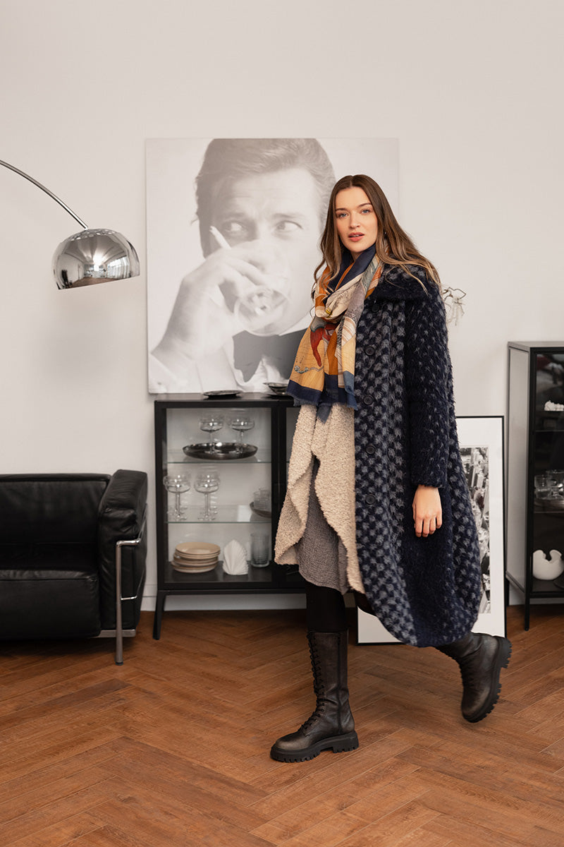 Balloon Blue Alpaca Wool Coat 10