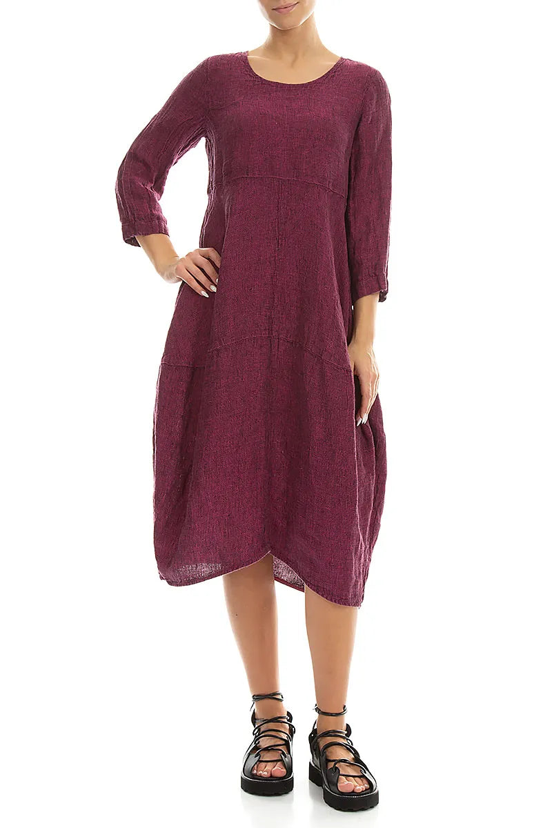 Balloon Fuchsia Mélange Linen Dress