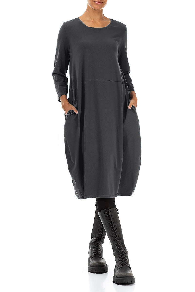 Balloon Graphite Cotton Dress 4