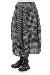 Balloon Grey Check Linen Skirt 3