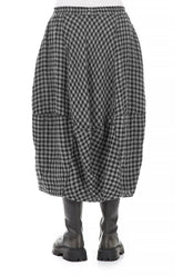Balloon Grey Check Linen Skirt 2