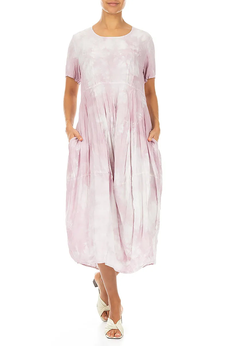 Balloon Liquid Pink Crumpled Silk Dress 4