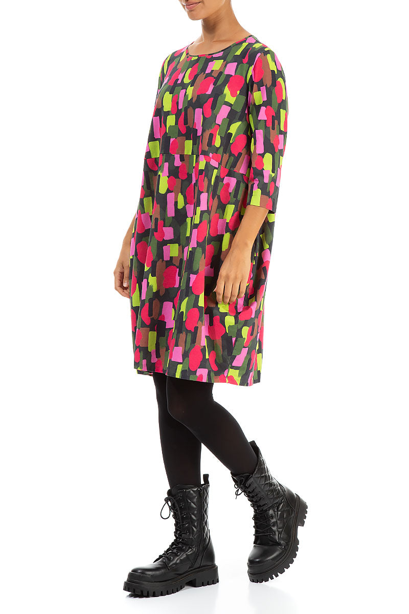 Balloon Paint Mosaic Cotton Dress 3