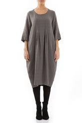 Balloon Patterned Mocha Silk Cotton Dress 1