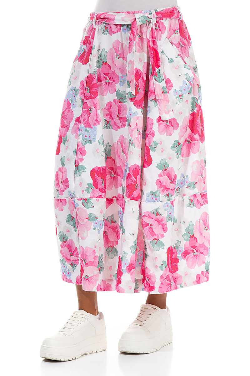 Balloon Peony Blossom Linen Skirt 3