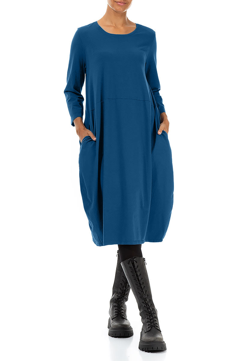 Balloon Royal Blue Cotton Dress 4