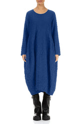 Balloon Royal Blue Pleated Silk Bamboo Dress 1