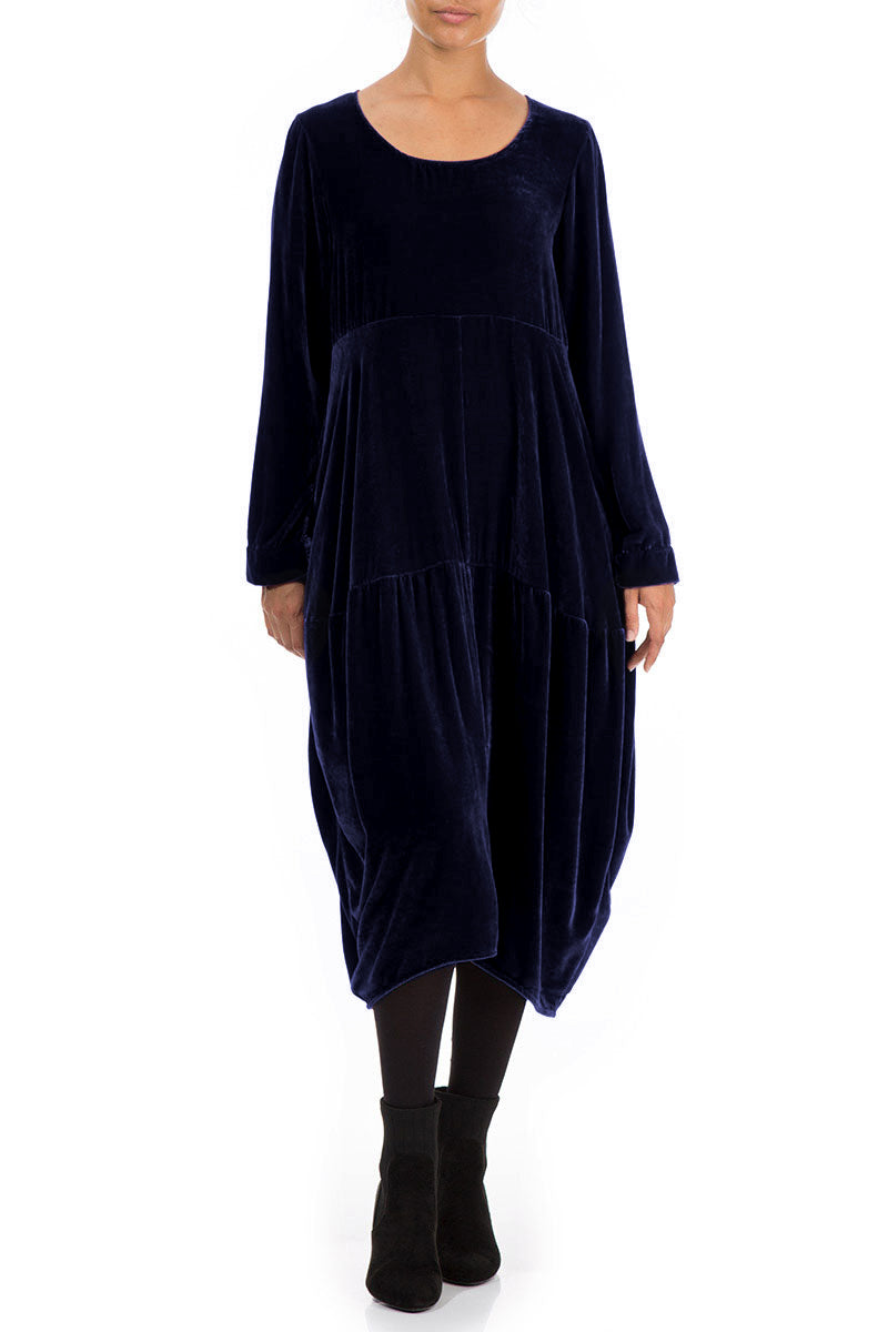 Balloon Royal Purple Silk Velvet Dress 3