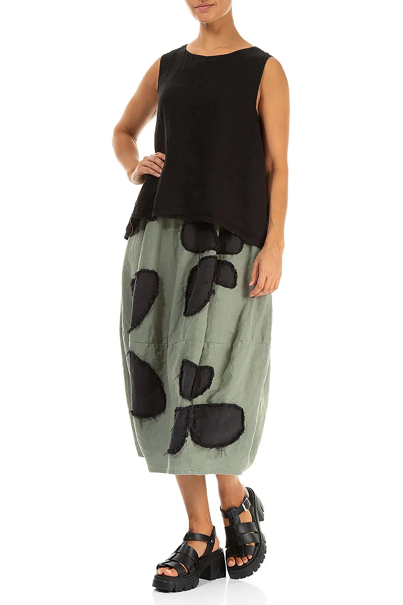 Balloon Sage Petal Linen Skirt 5