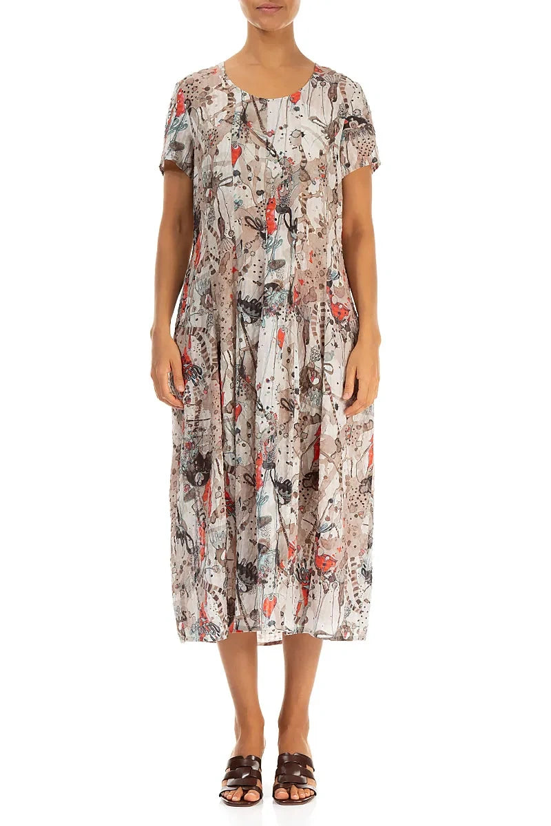 Balloon Savannah Textured Silk Dress