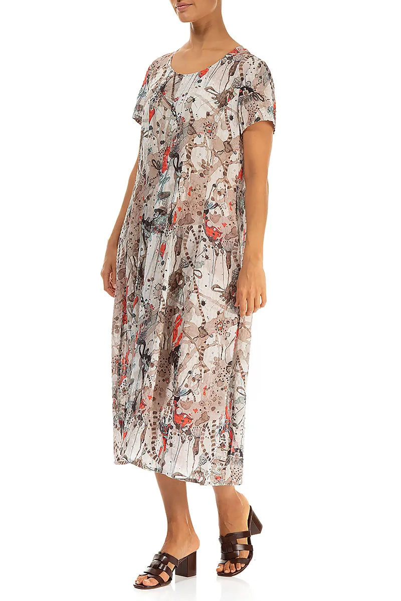 Balloon Savannah Textured Silk Dress