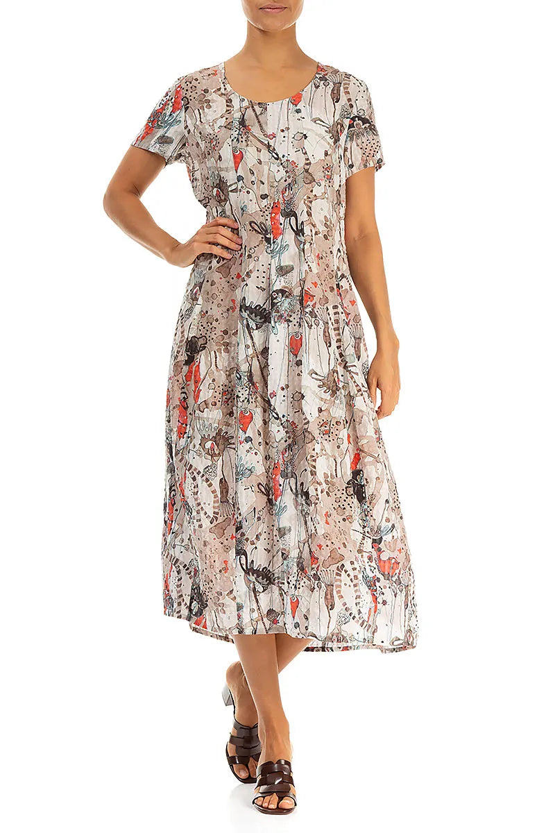 Balloon Savannah Textured Silk Dress