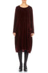 Balloon Single Pocket Dark Merlot Silk Velvet Dress 1