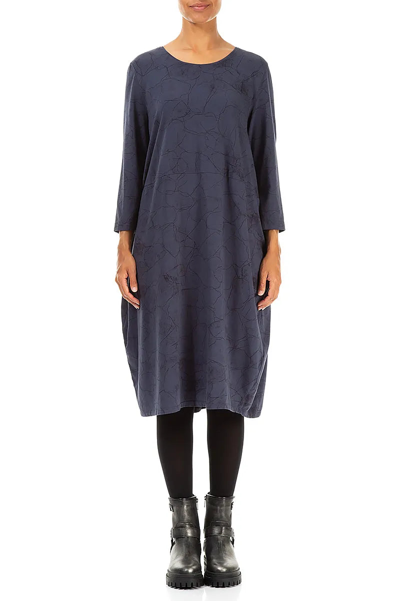 Balloon Slate Blue Marble Cotton Dress 1
