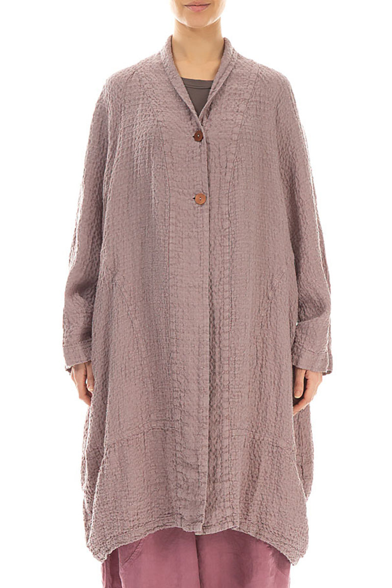 Balloon Textured Greige Linen Jacket 1