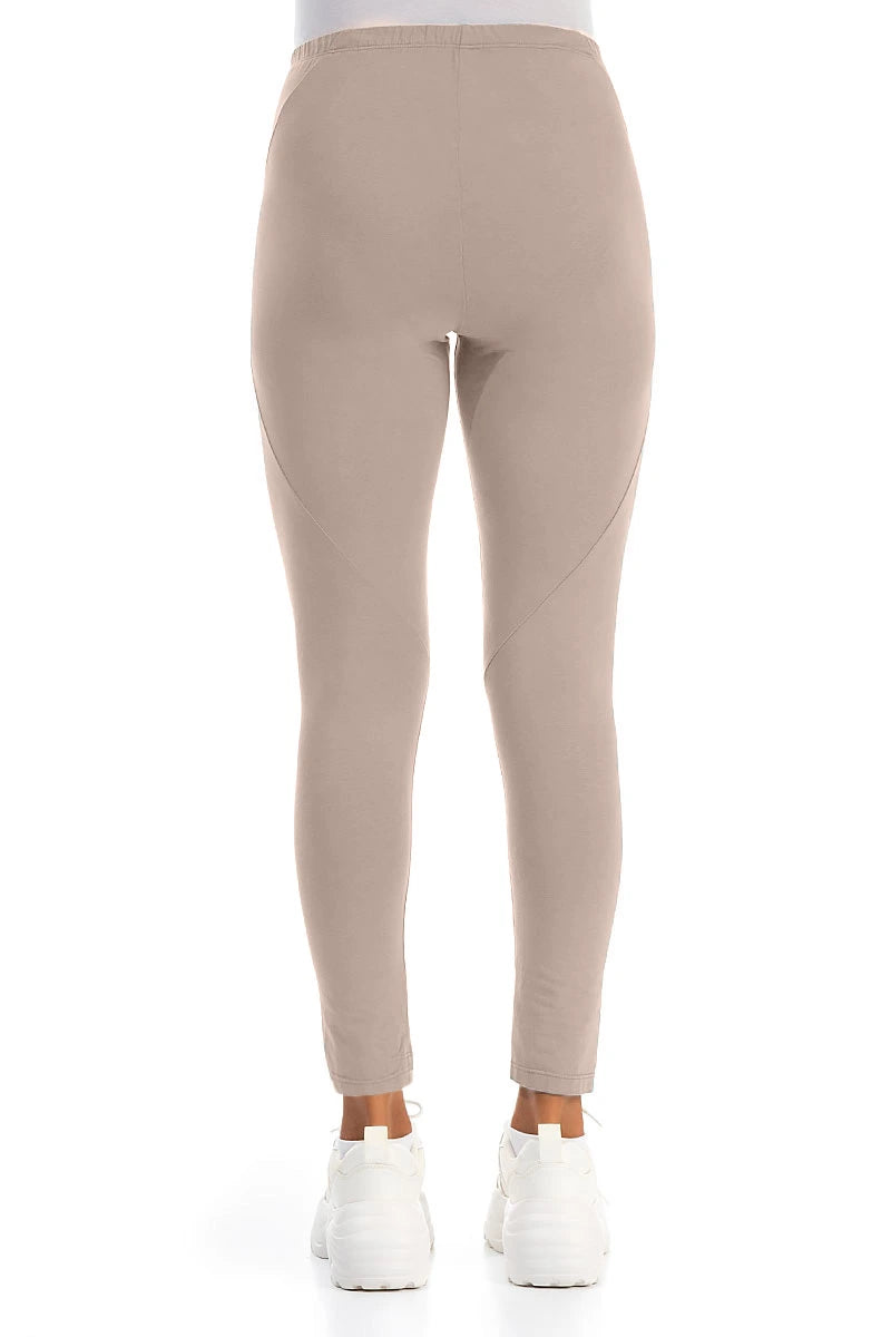 Beige Cotton Leggings 2