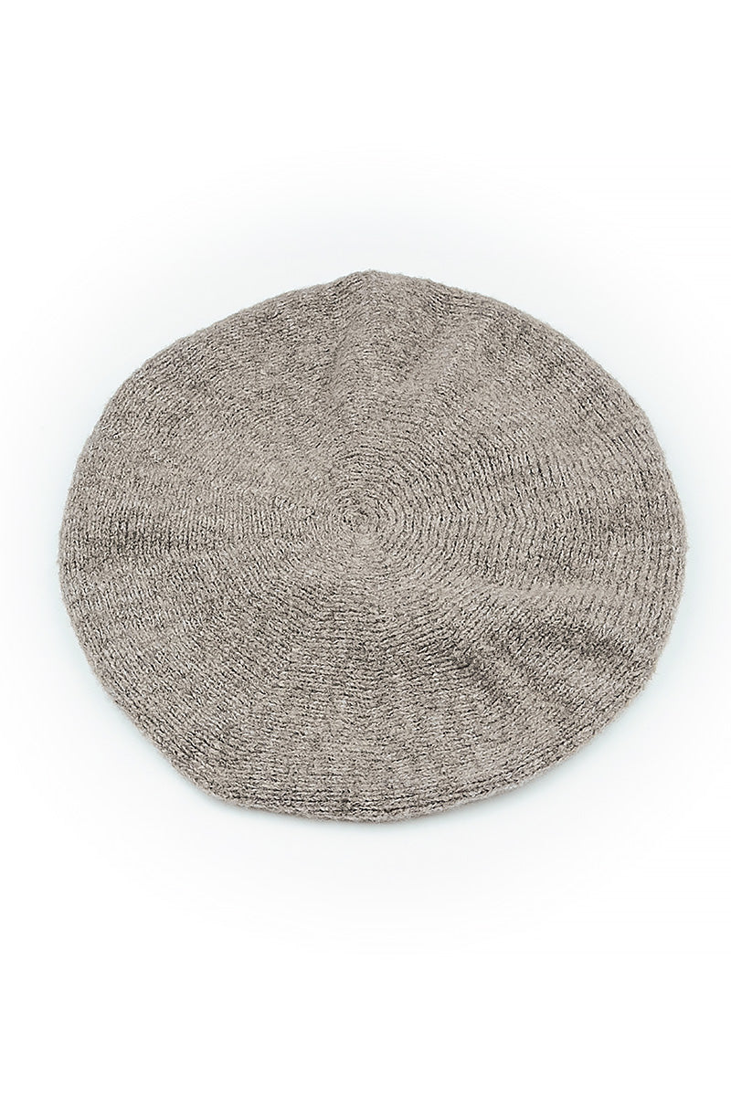 Beige Knitted Wool Beret